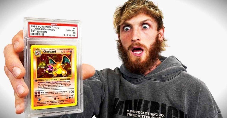 Logan Paul and his Charizard card