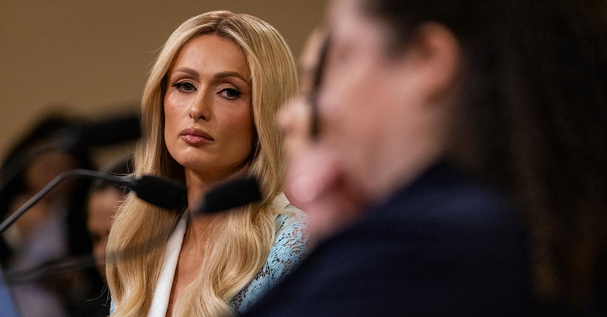 Paris Hilton a a US Congressional hearing in June 2024