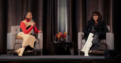 (l-r): A moderator speaking to Lisa Todd Wexley at her panel on 'AJLT'