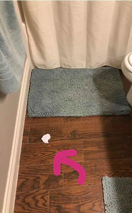 trash bathroom floor