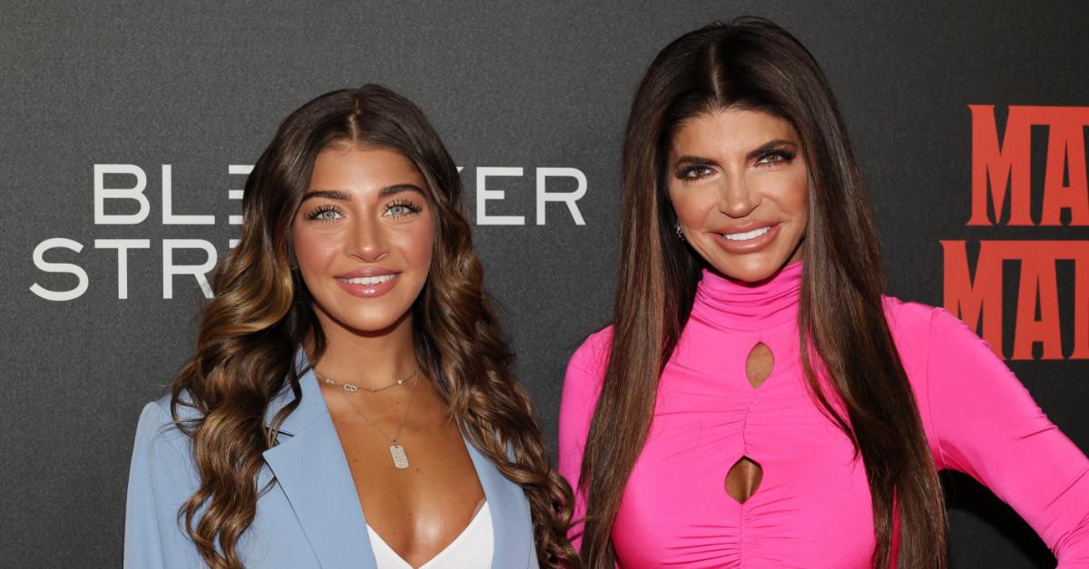 Gia Giudice and Teresa Giudice attend the 'Mafia Mamma' New York screening at AMC Lincoln Square Theater on April 11, 2023, in New York City