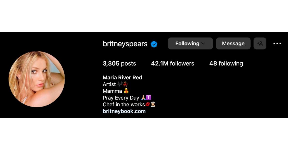 britney spears instagram bio