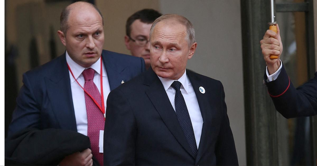 Vladimir Putin attends a lunch at the Elysee Palace in Paris, France in 2018.