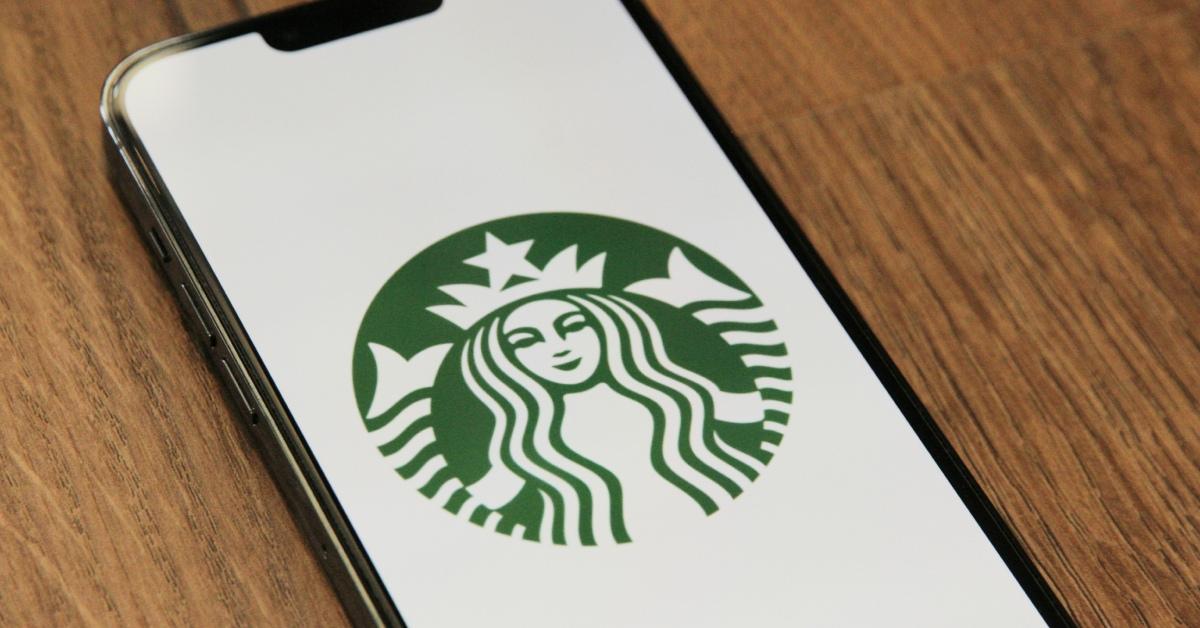 Starbucks app opening on phone.