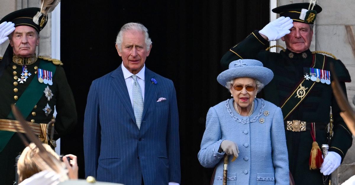 King Charles III and the late Queen Elizabeth II.