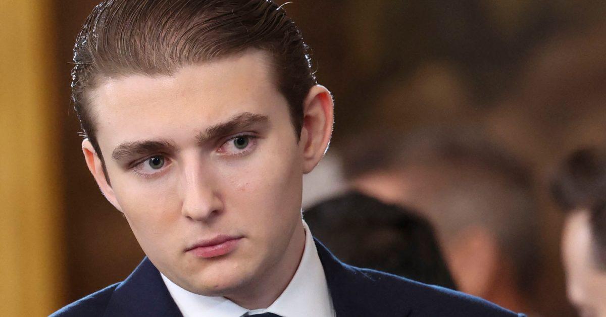 Barron Trump attending the swearing-in ceremony for his father.