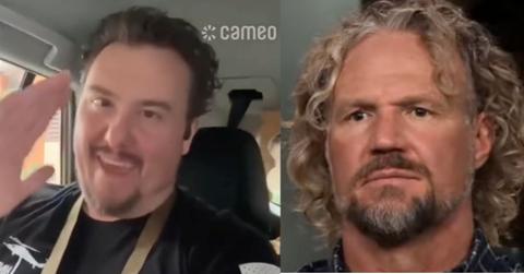 Nathan Dilts is saying hi in a YouTube video while Kody Brown is sitting down for an interview