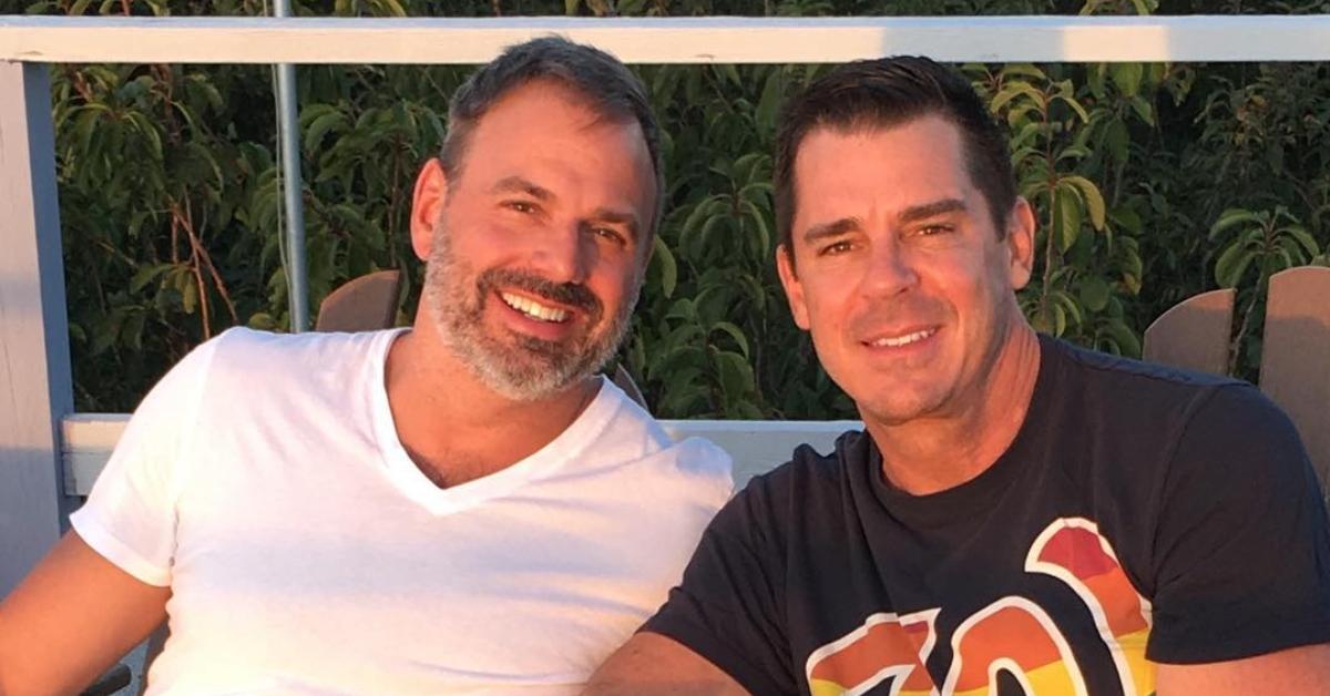 (l-r): Billy Bean's husband, Greg Baker, and Billy Bean