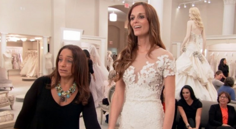 A bride-to-be trying on her gowns at the Kleinfeld store on 'Say Yes to the Dress'