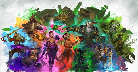 'Guild Wars 2' promo art showing off the different classes in the game.