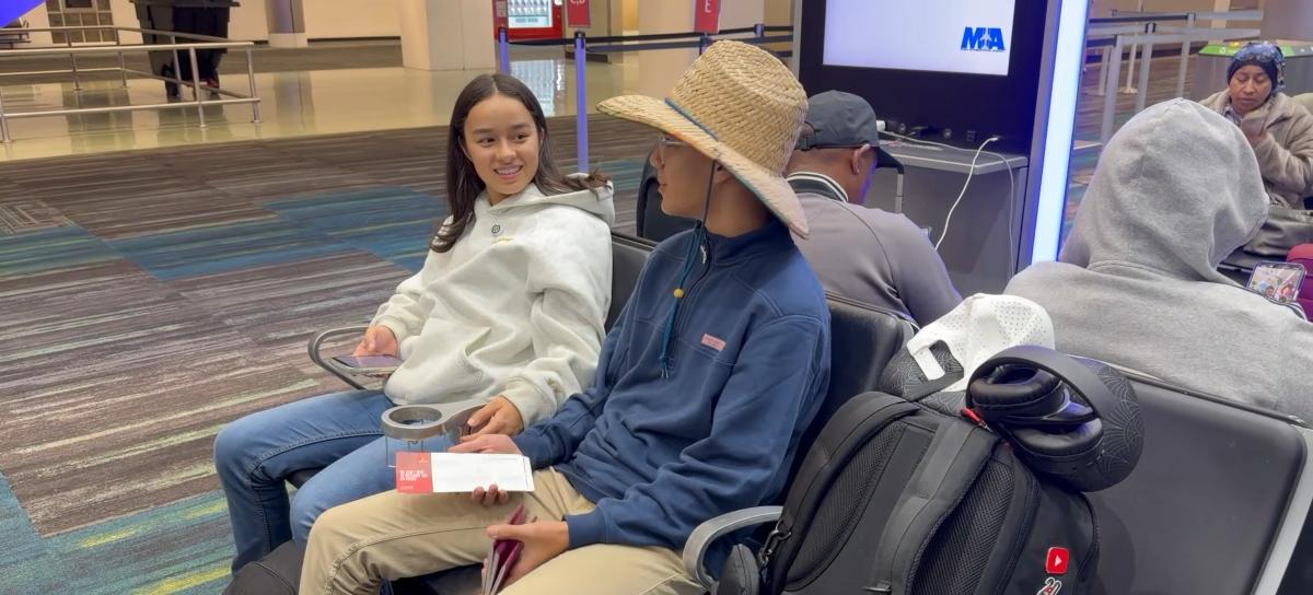 JustJules at the airport with her brother.