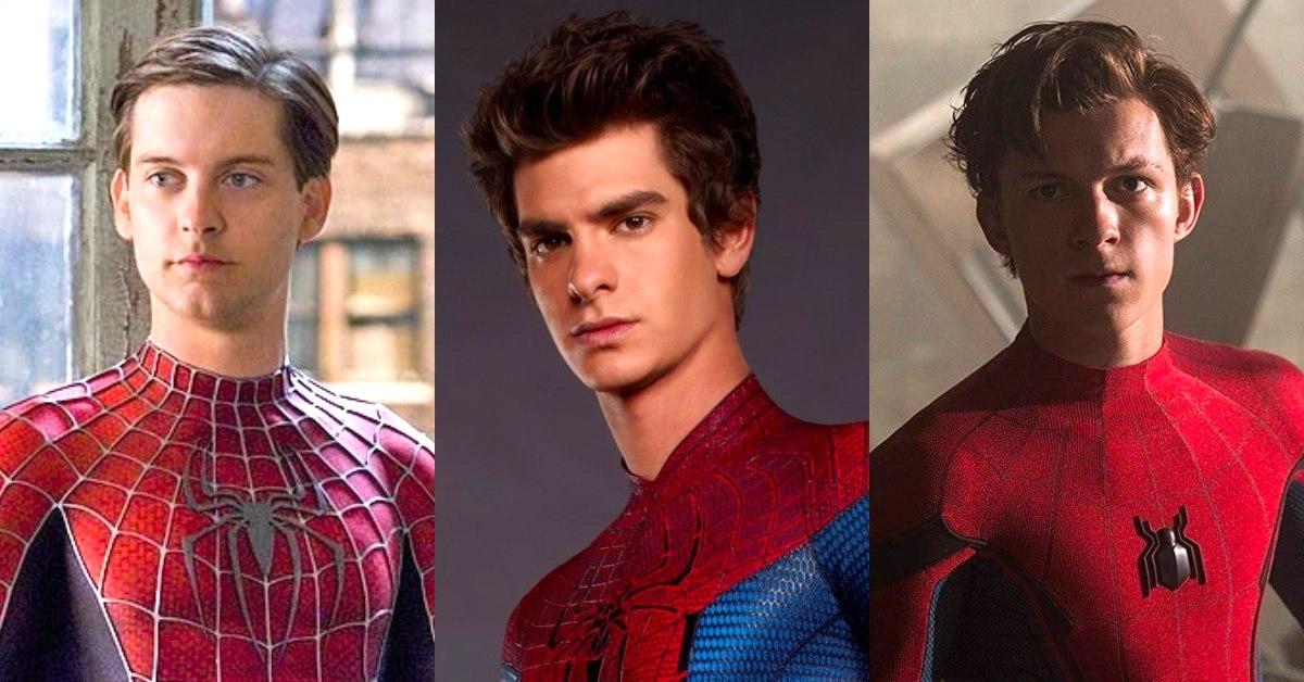 Tobey Maguire, Andrew Garfield, and Tom Holland as Peter Parker/Spider-Man