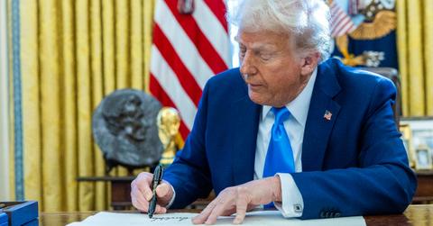 President Donald Trump signing an executive order