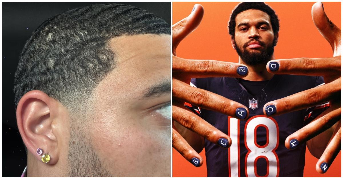 caleb williams nails earrings