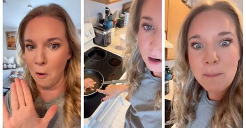 Husband walks away from turkey burger cooking TikTok