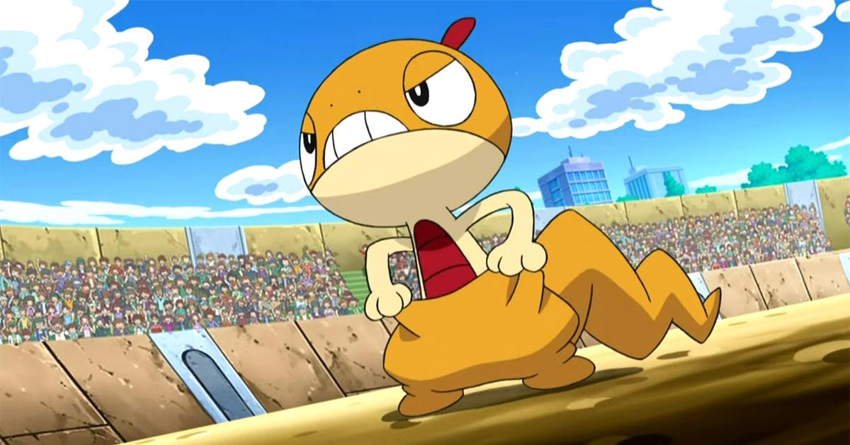 Scraggy as he appears in the anime
