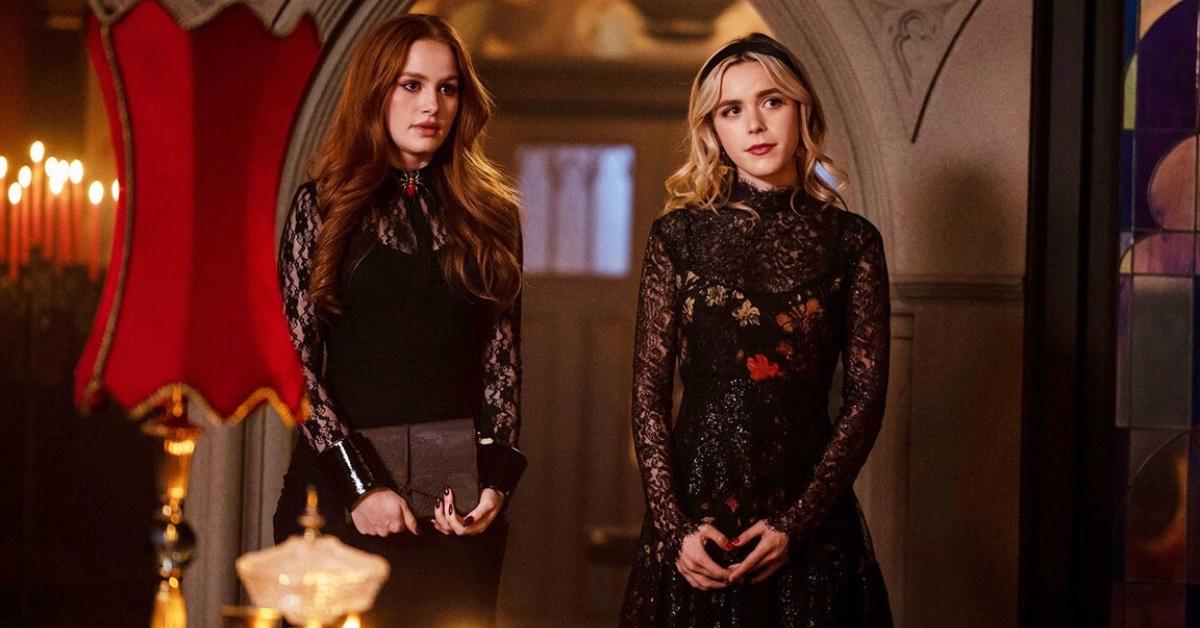 Madeleine Petsch and Kiernan Shipka as Cheryl Blossom and Sabrina Spellman in 'Riverdale.'