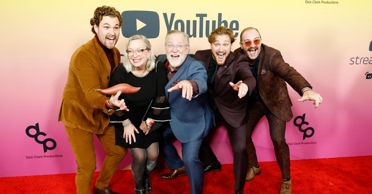 (L-R) Dylan, Kathy, Dan, Colin, and Mitch McFarland at the 2022 YouTube Streamy Awards.