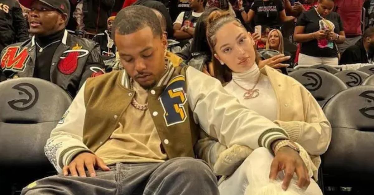 Bhad Bhabie and Le Vaughn attending a basketball game.