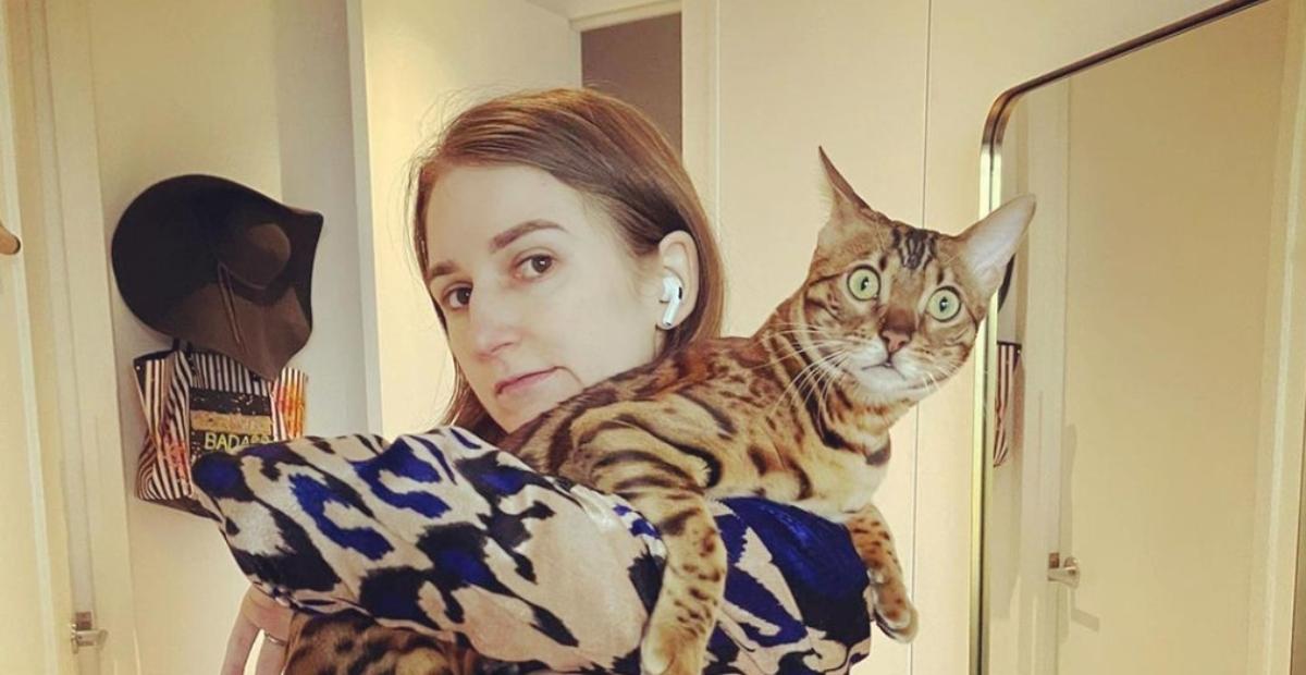 Heather Morgan and her cat Clarissa