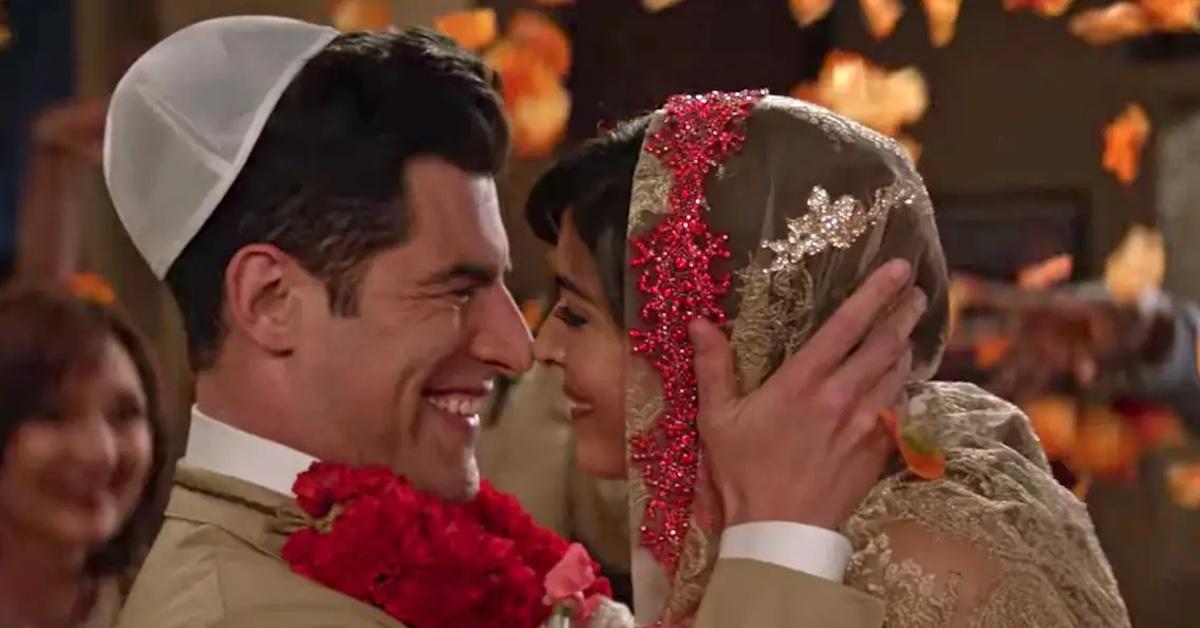 Max Greenfield as Schmidt and Hannah Simone as Cece in 'New Girl'