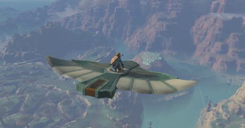 Link riding in the air in 'Tears of the Kingdom'