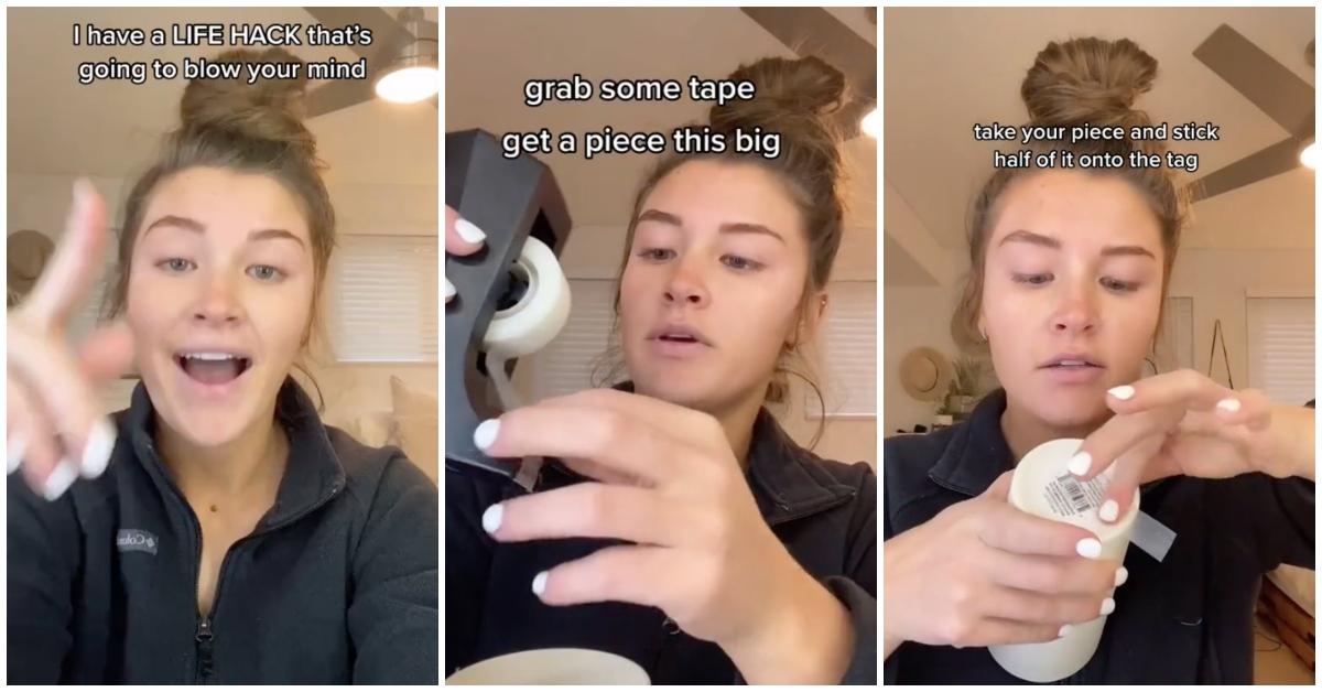 Woman Reveals Sticker Tag Removal Hack and Blows Our Minds