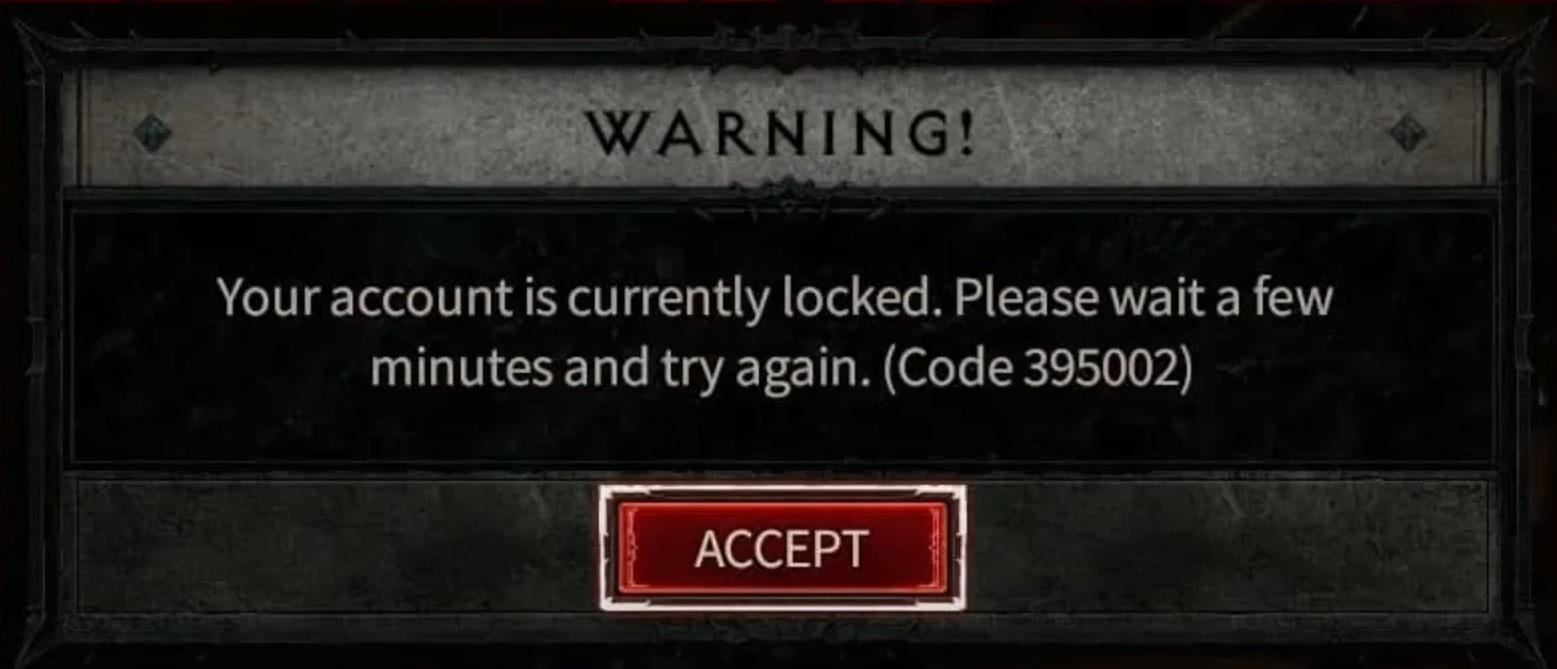 The error code for a locked Diablo IV account.