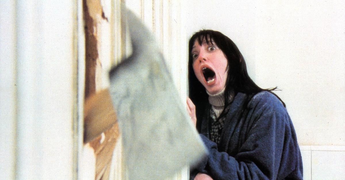 Terrified Shelley Duvall in lobby card for the film 'The Shining', 1980. (Photo by Warner Brothers/Getty Images)