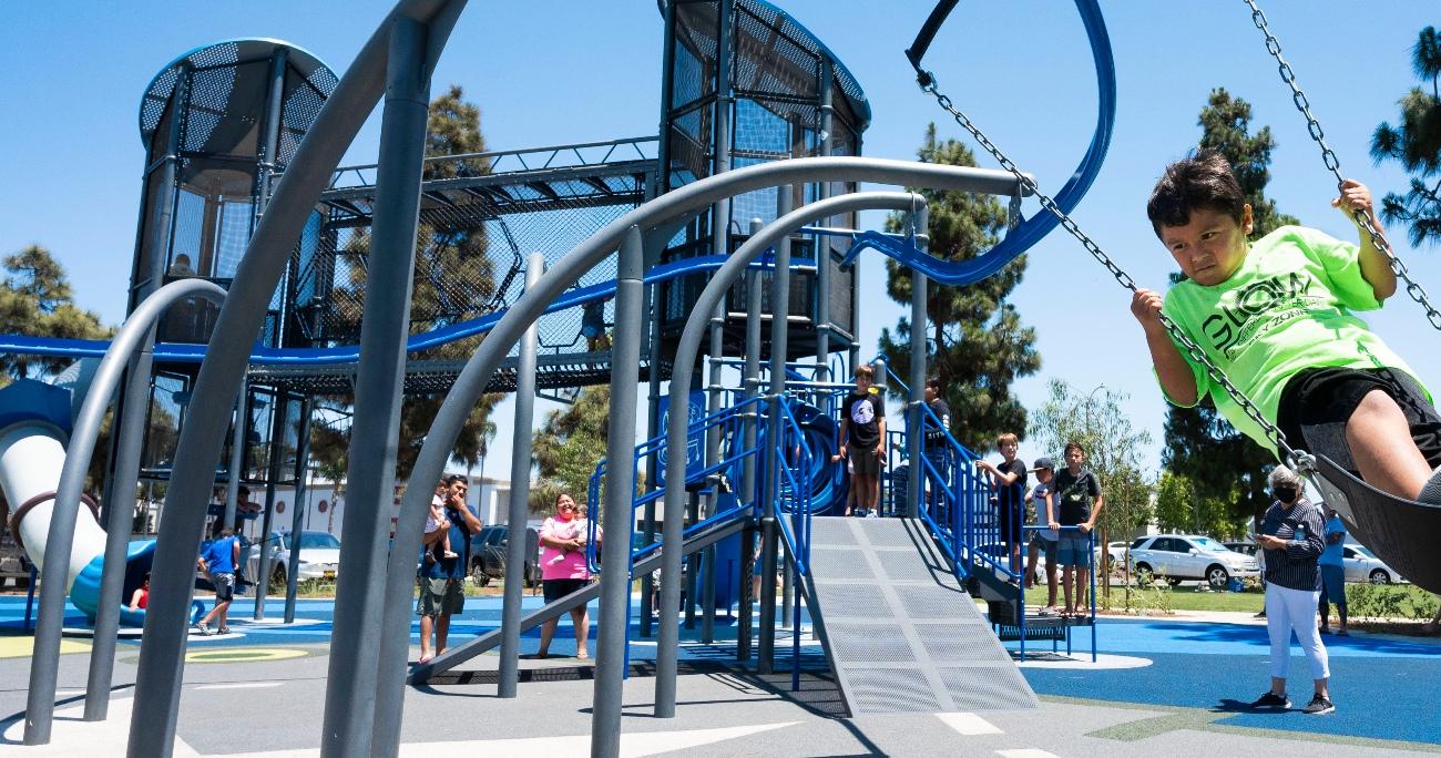 Kids playing at a playground