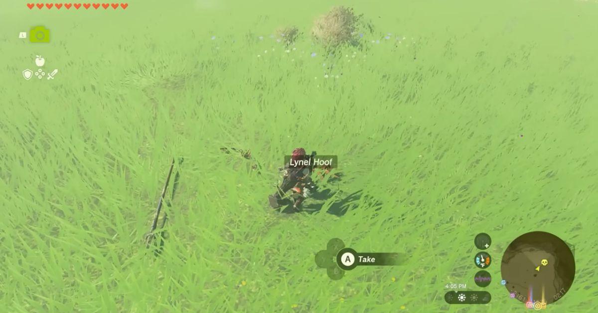 Link looting a bunch of resources from a Lynel.