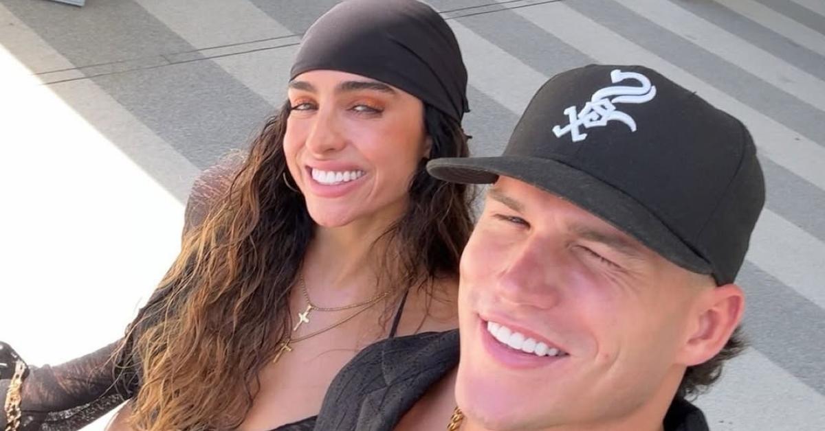 (l-r): Sommer Ray and Mark Estes smiling outside