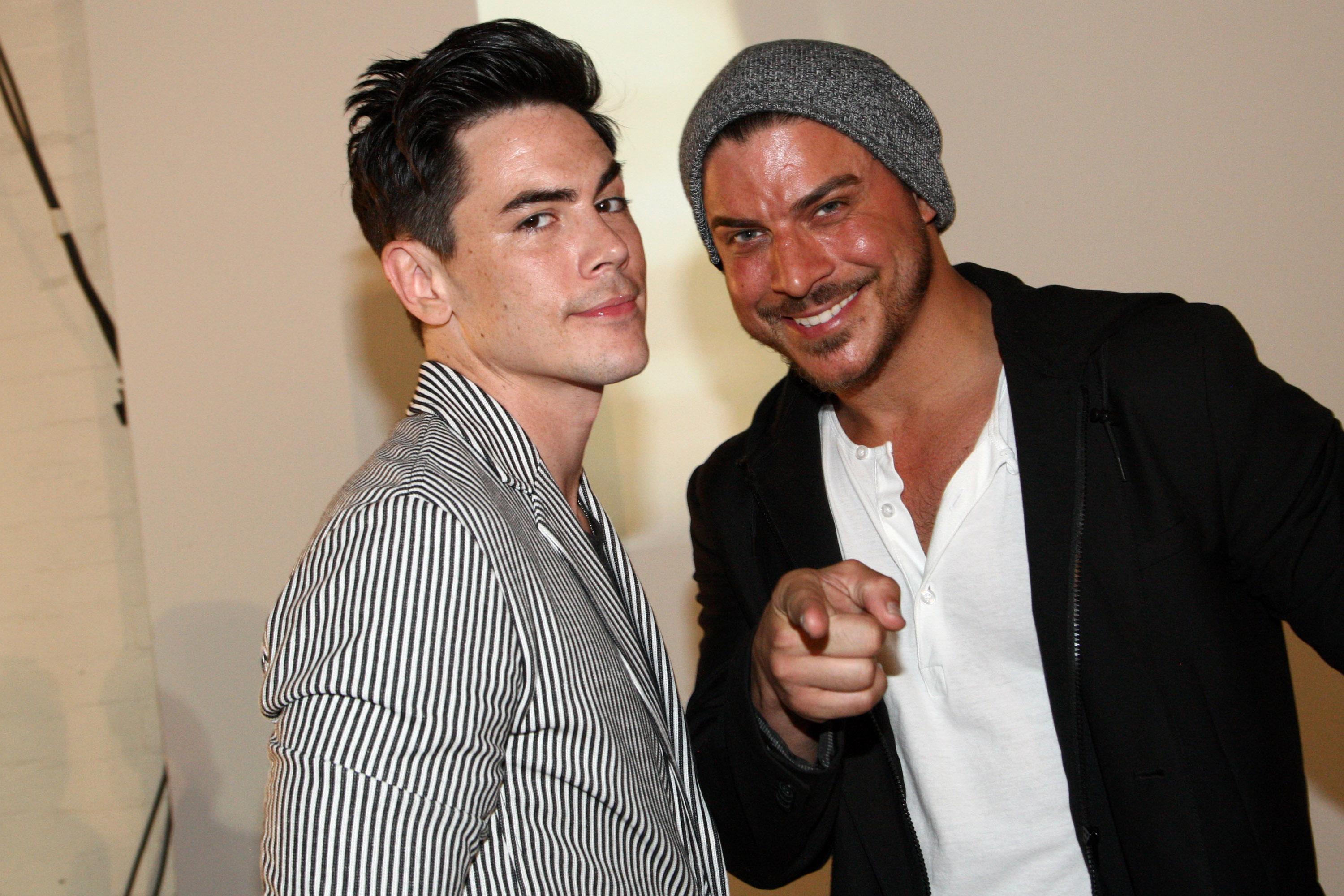 Les personnalités de la télévision Tom Sandoval et Jax Taylor assistent au spectacle MarkMakers de Timberland et American Rag à Los Angeles.