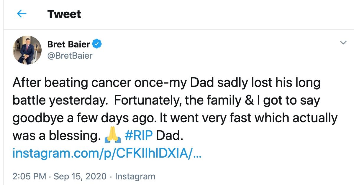 bret baier father died