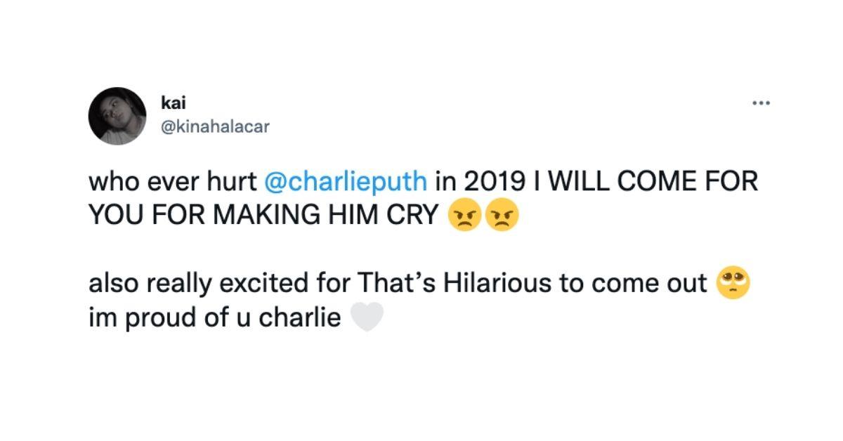 Fan tweet about Charlie Puth's 2019 breakup