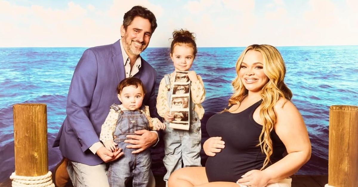 Trisha Paytas with her family announcing her third pregnancy
