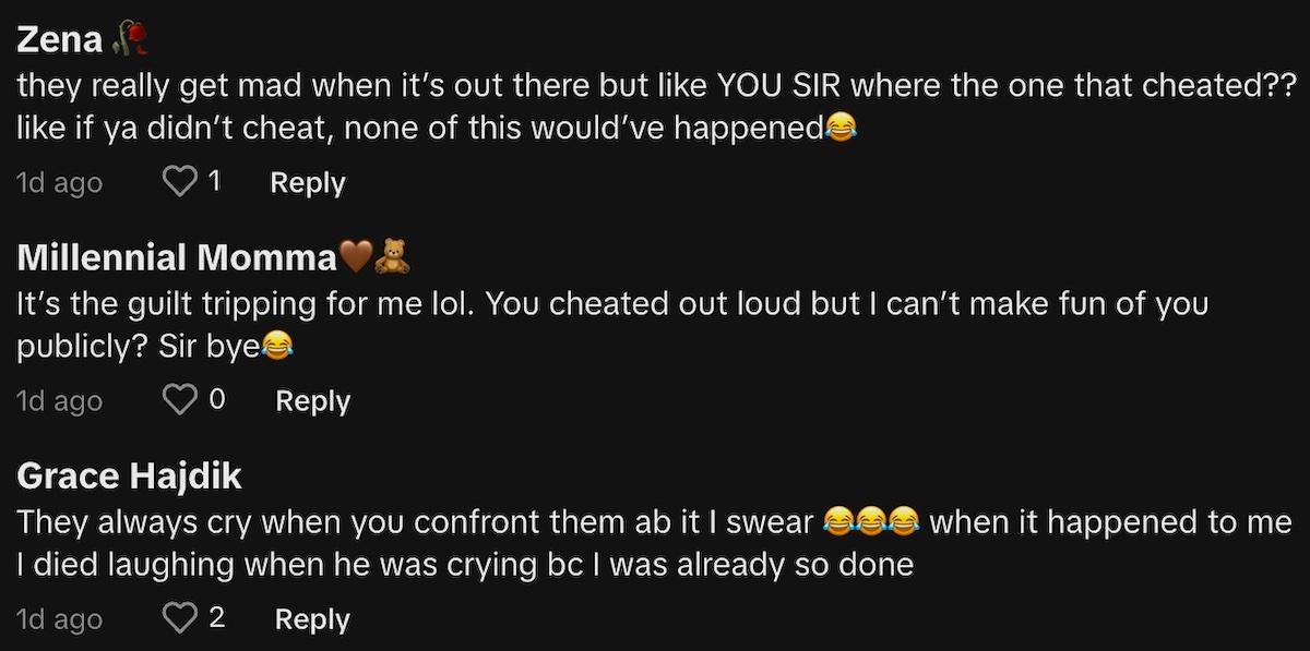 Comments on Woman Fake Cries During Breakup video