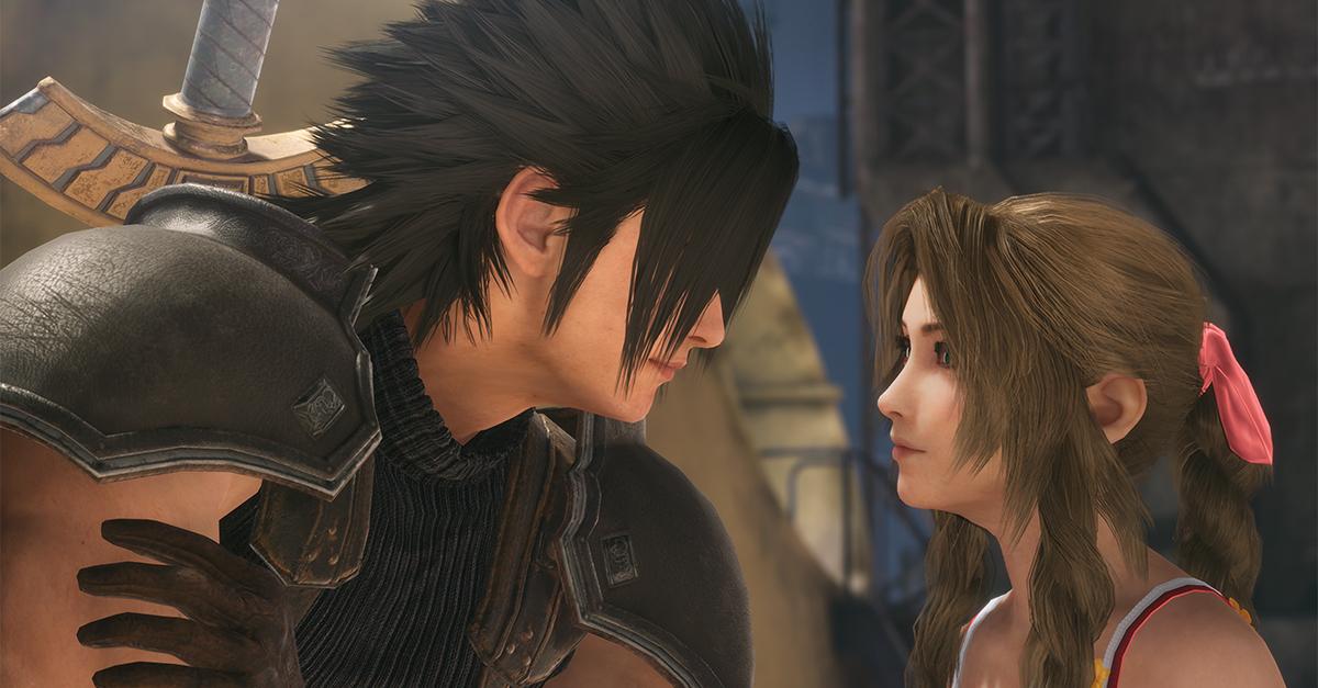 (l-r) Zack and Aerith in 'Crisis Core: Final Fantasy VII Reunion'