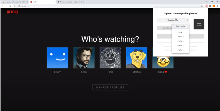 how to change profile picture netflix