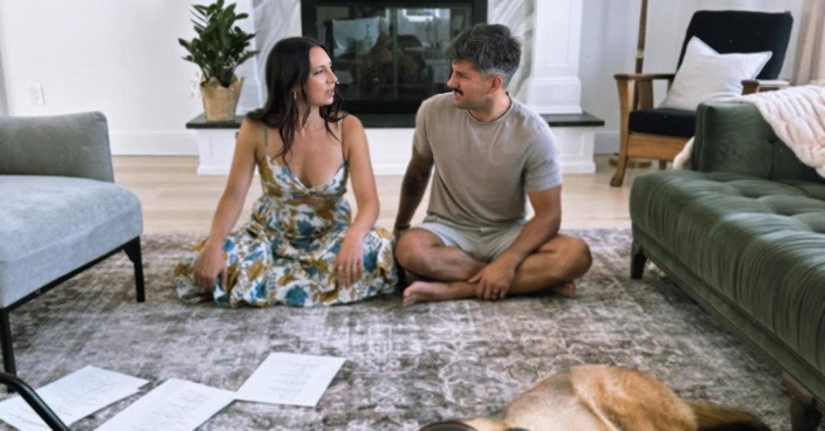 Alex and Jon filming in their home