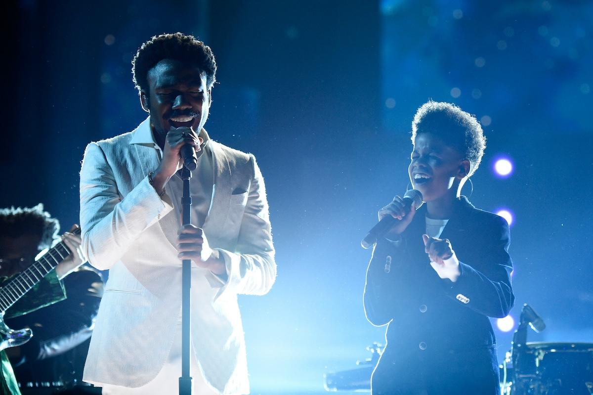 Childish Gambino and JD McRary perform at the Grammys