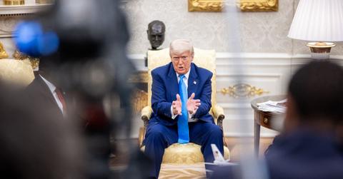 Donald Trump speaking at the White House.