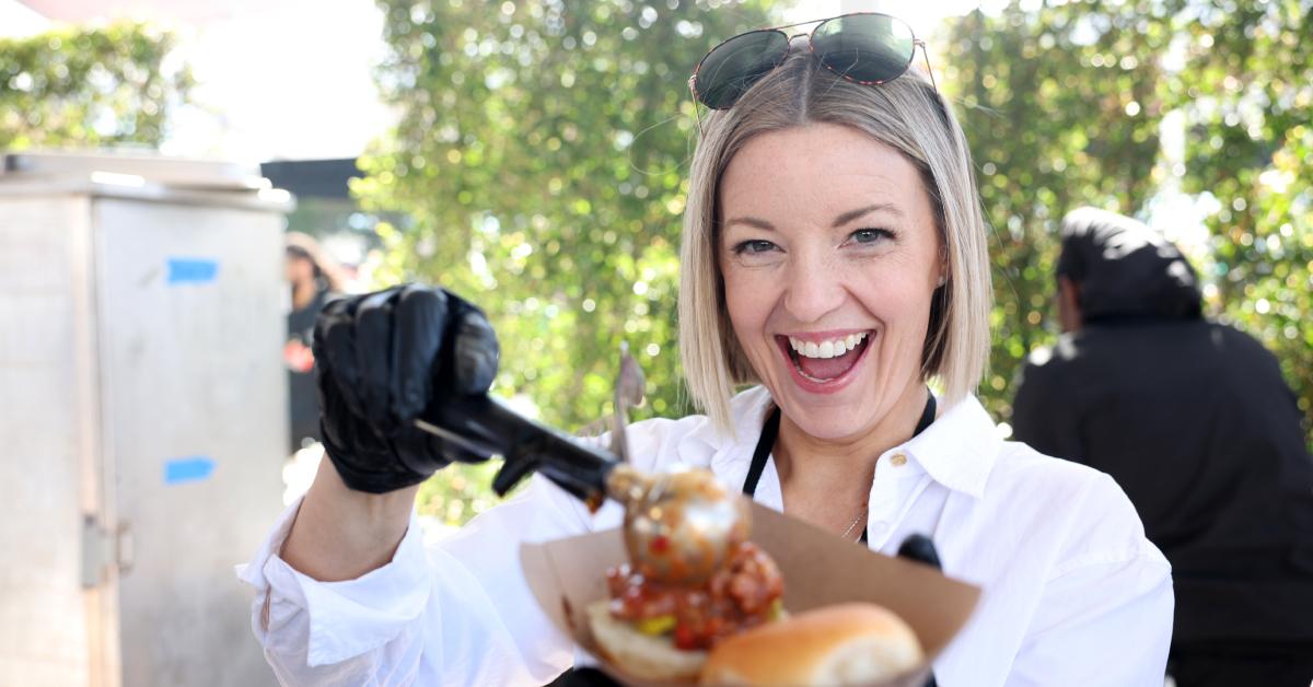 Damaris Phillips attends The Players Tailgate hosted by Bobby Flay for Super LVIII on Feb. 11, 2024 in Las Vegas.