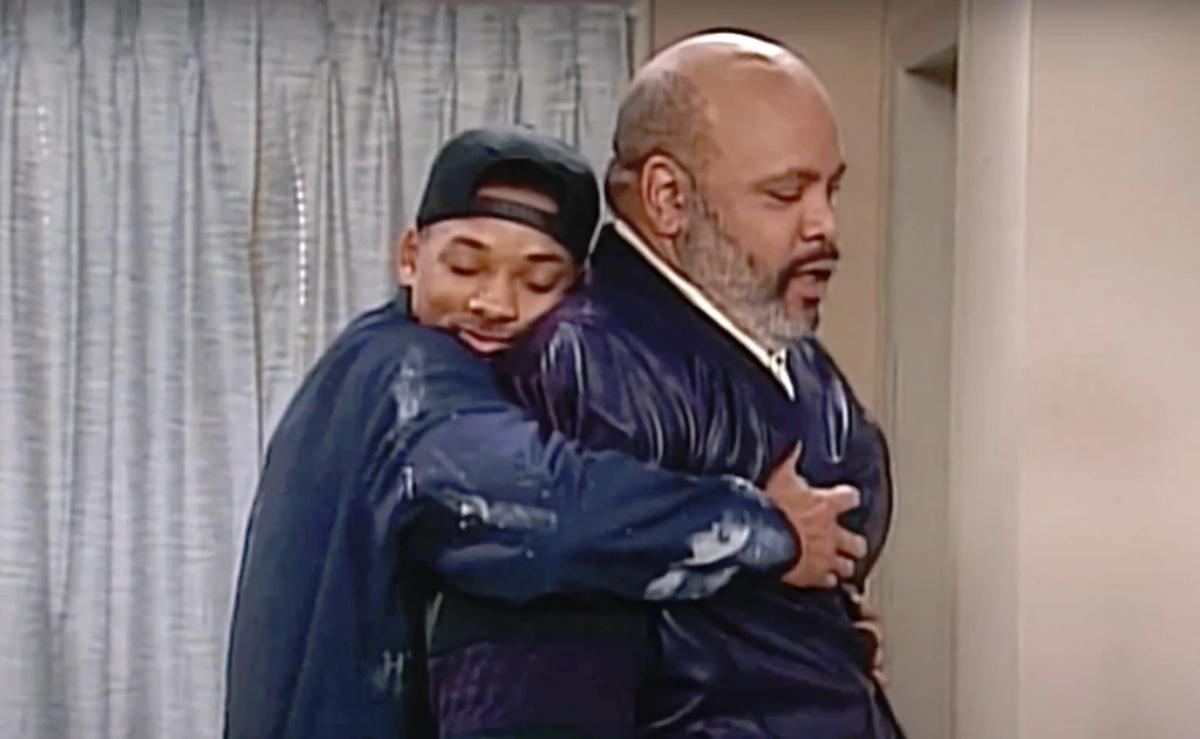 Will hugs Uncle Phil in a hospital room on 'The Fresh Prince of Bel-Air'