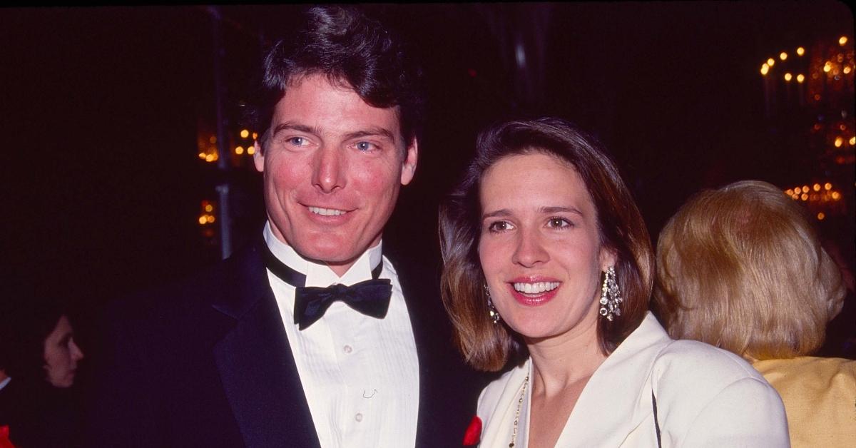 View of American couple (and later spouses), actors Christopher Reeve (1952 - 2004) and Dana Morosini (later Reeve, 1961 - 2006) as they attend a birthday party (for Andrew Stein) at the Waldorf Astoria Hotel, New York, New York, January 21, 1992. (Photo by Sonia Moskowitz/Getty Images)