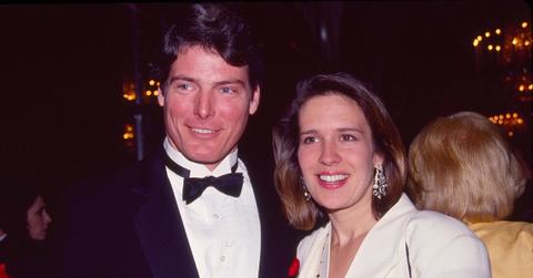 View of American couple (and later spouses), actors Christopher Reeve (1952 - 2004) and Dana Morosini (later Reeve, 1961 - 2006) as they attend a birthday party (for Andrew Stein) at the Waldorf Astoria Hotel, New York, New York, January 21, 1992. (Photo by Sonia Moskowitz/Getty Images)