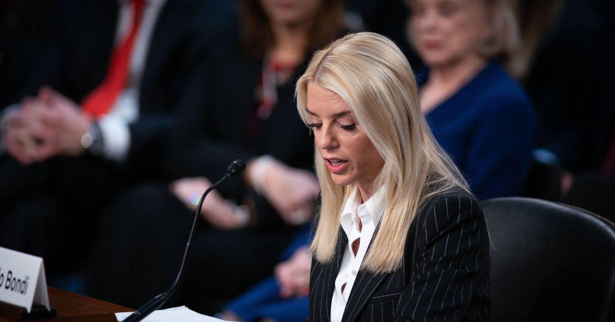 Pam Bondi at her Senate confirmation hearing. 