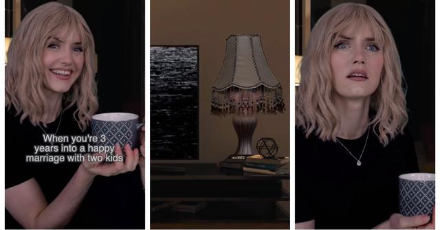 A woman telling the lamp story on TikTok