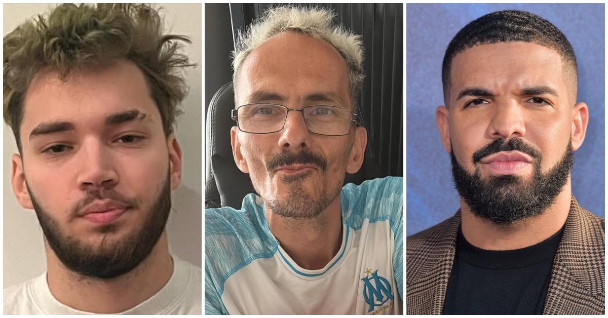 (l-r): Adin Ross, Jean Pomranove, and Drake