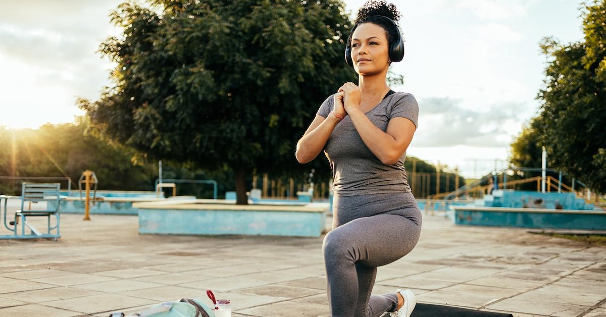 A woman exercising